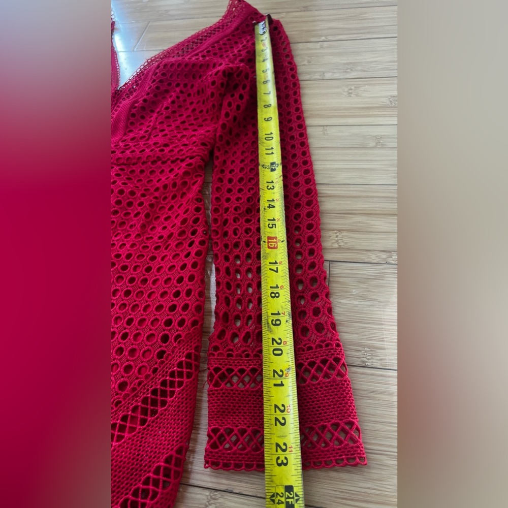Astr The Label Mesh Body-Con Red Dress women’s size S - Picture 11 of 11